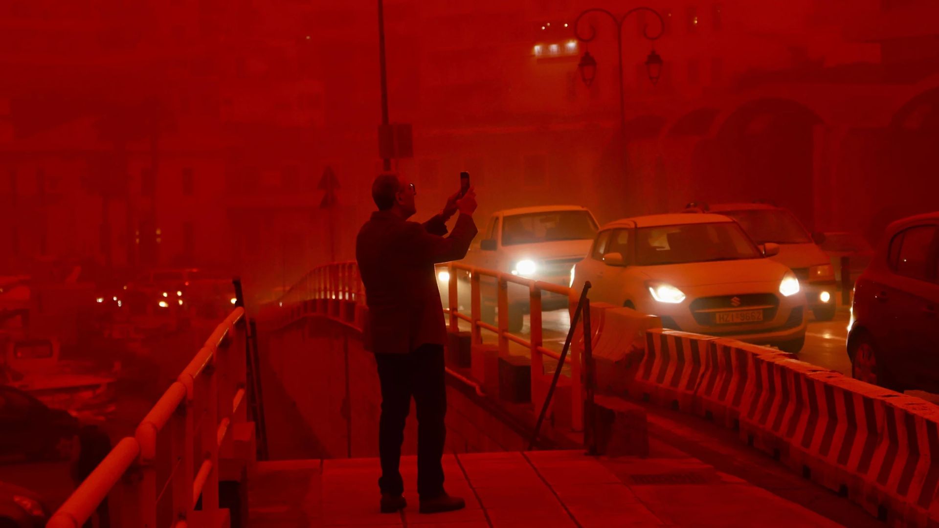 Man Dies Amid Saharan Dust Storm Shrouding Crete in Red Haze