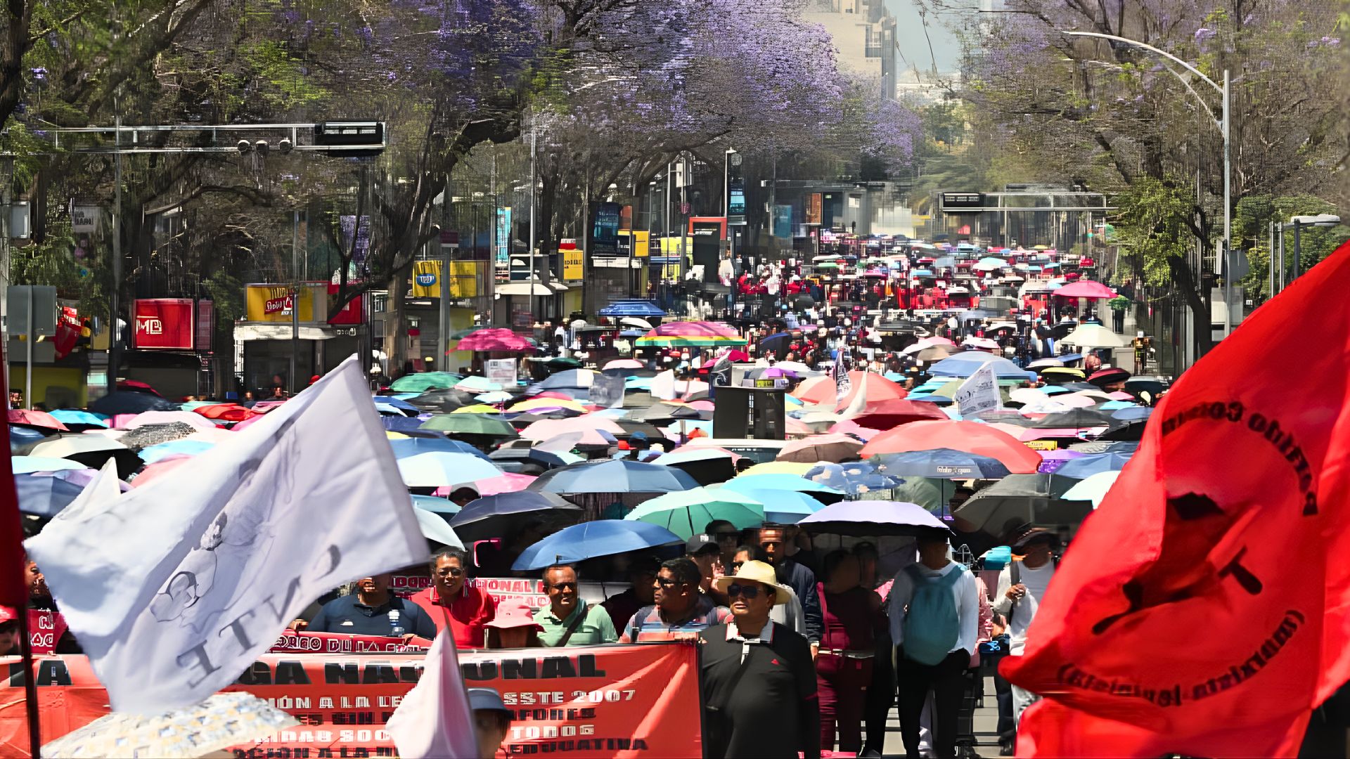 Thousands of striking teachers block road to Azteca Stadium on eve of World Cup opening match