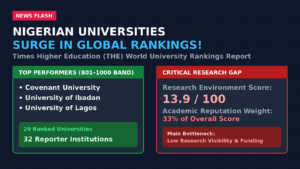 NEWS FLASH- Nigeria’s University Ranking Improves: But Research Reputation Remains the Big Challenge
